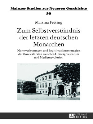 cover image of Zum Selbstverständnis der letzten deutschen Monarchen